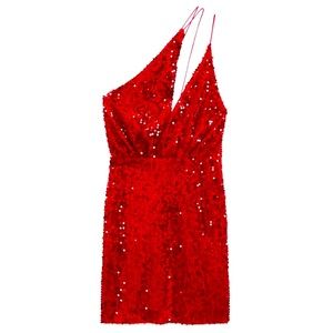 ZARA Sequined Red party dress